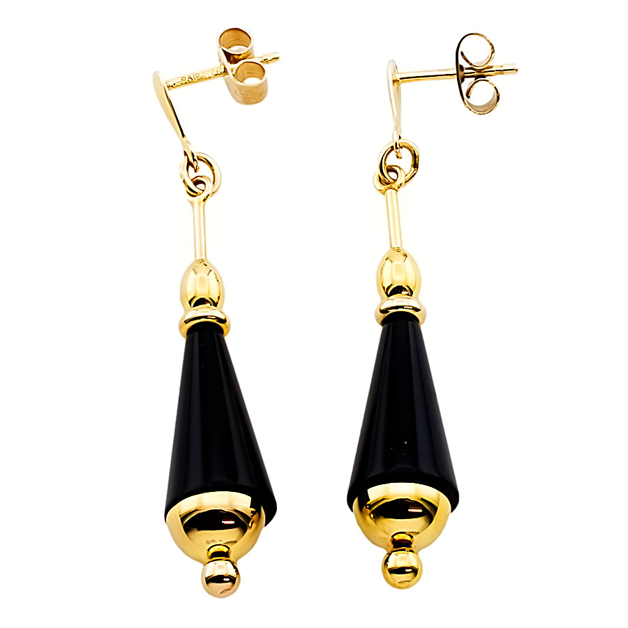 9ct gold Onyx Drop Earrings